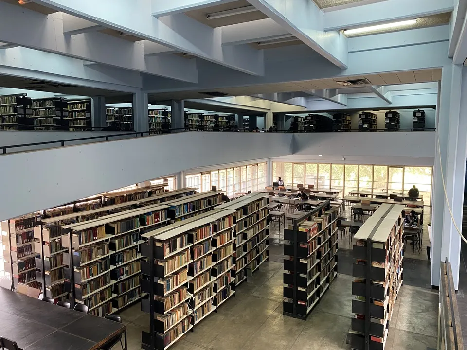 A perspective view of the library level